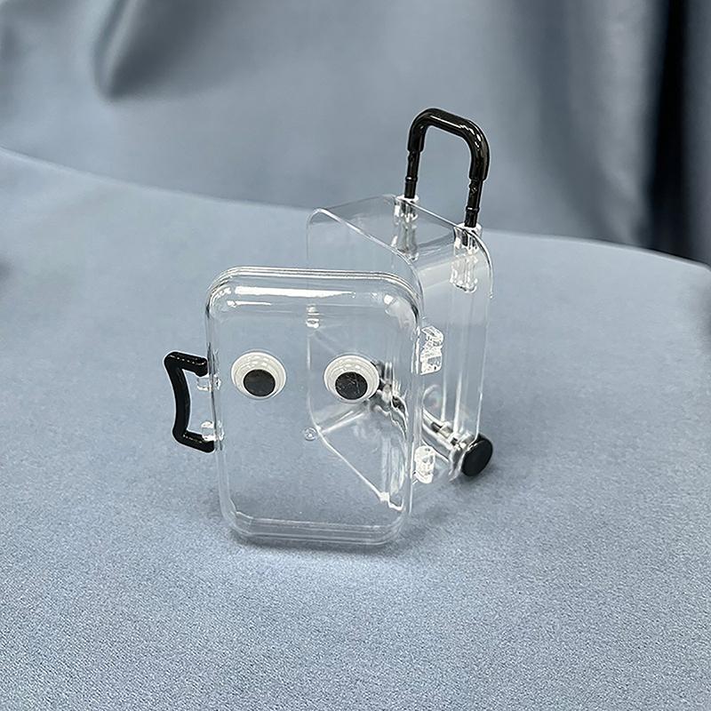 Mini Suitcase Jewelry Storage Box Women Lovely Small Earring Necklace Showcase Dollhouse Handbag Model Packing Case