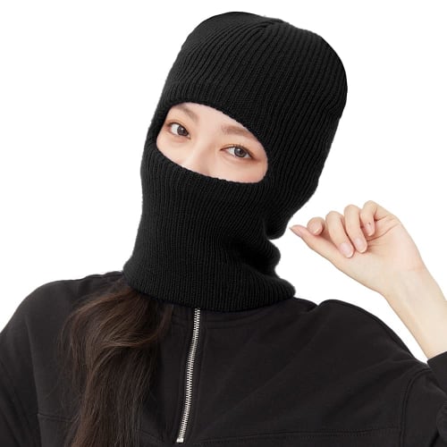 OHYOGA Knit Wool Cap, Balaclava, Army, Black Set, Tactical Face Mask, Military Full Face Mask, Cold Weather Protection, Helmet Inner, Airsoft, Bicycle