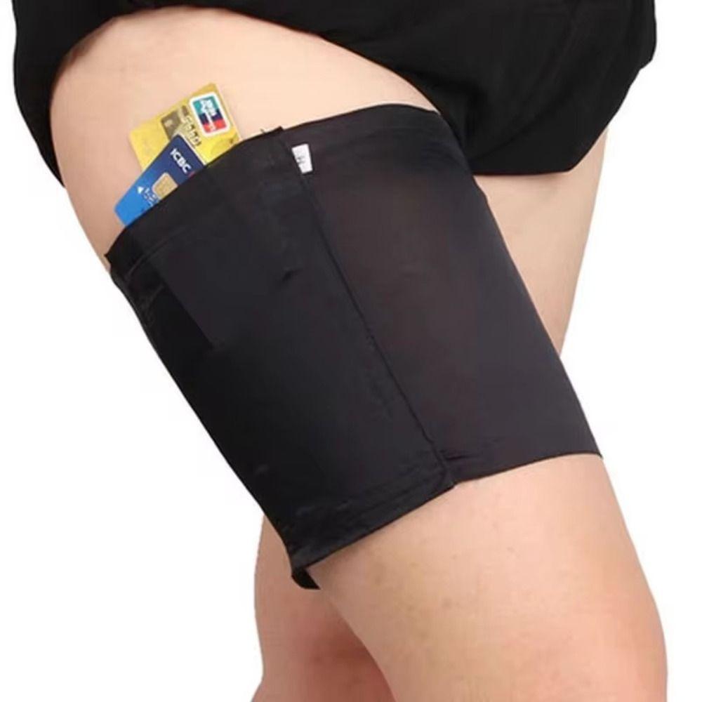 High Stretch Pocket Thigh Bands Anti-Friction Leg Phone Poket Invisible Thigh Strap Leg Warmth
