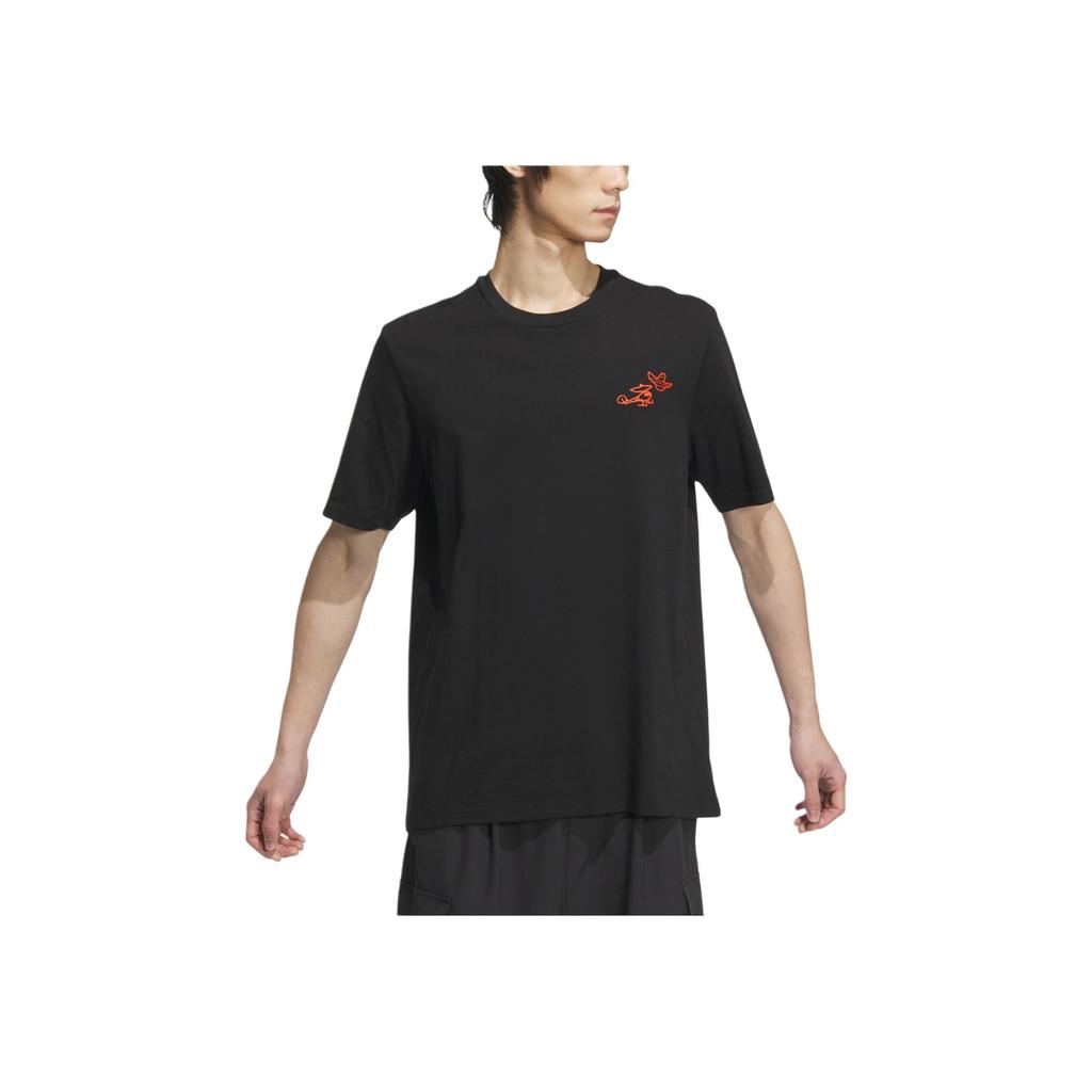 adidas Футболка Shmoofoil Big Bad City, классическая, хлопковая, свободная, с коротким рукавом, мужская, черная, JD3270