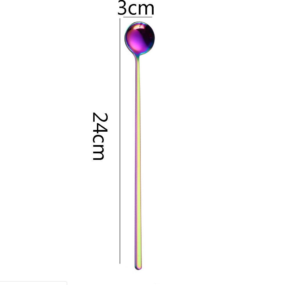 Eco-friendly Stainless Steel Kitchen Supplies Stir Spoon Tableware Ice Cream Spoons Coffee Scoop