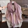 New Women Scarf Winter Warm Solid Silk Wool Shawls Lady Wraps Bufanda Floral Pashmina Luxury Embroidery Warn Scarves