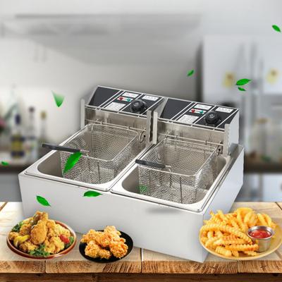 Большая вместимость Многофункциональная кухонная плита с подогревом Настольная электрическая фритюрница из нержавеющей стали Машина для картофеля фри