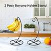 2 шт. Держатель для бананов, Металлическая подставка-дерево для бананов, Подставка-держатель для бананов, Вмещает до 15 фунтов бананов или винограда, Подставка для бананов для кухонной столешницы, Черный