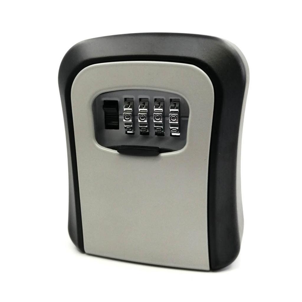 4 Digit Combination Lock Key Safe for Outdoor Wall Mount Aluminum Alloy Security Storage Box for Keys and Wallets