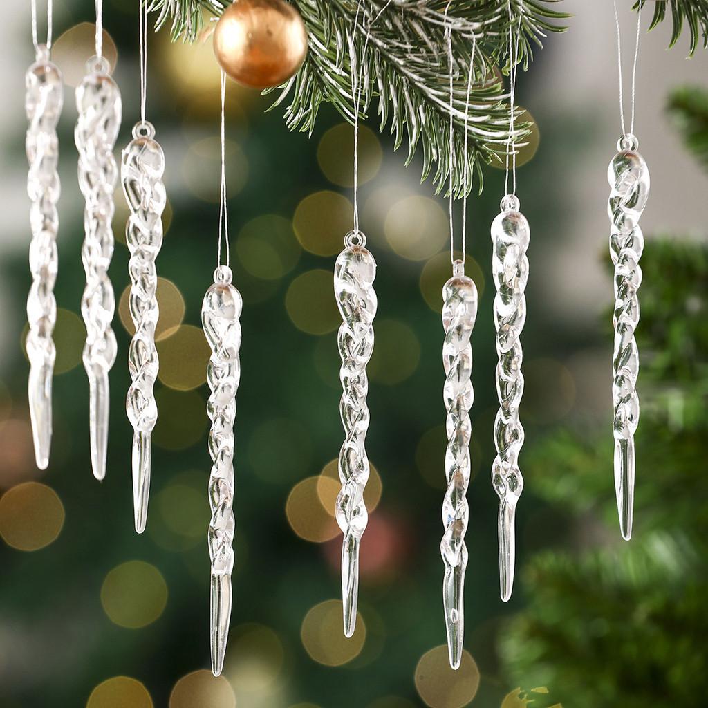 Декор Рождественской Елки Подвески-Снежинки Набор Украшений Ледяная Подвеска Скульптура