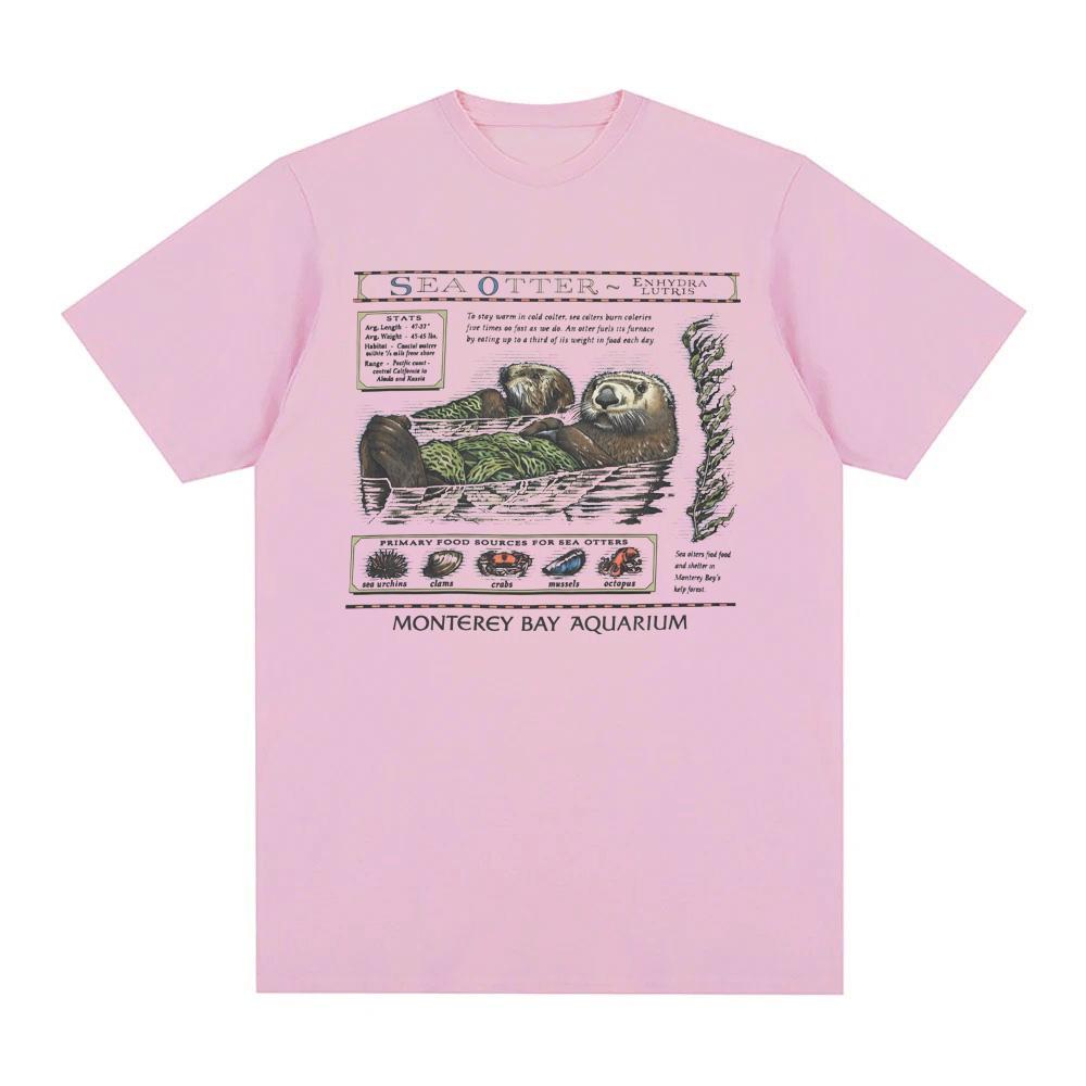 Monterey Bay Aquarium Sea Otter T-Shirt Otter Merch Shirt Unisex Casual Crew Neck Short Sleeve Graphic Tee  Fashion T Shirts