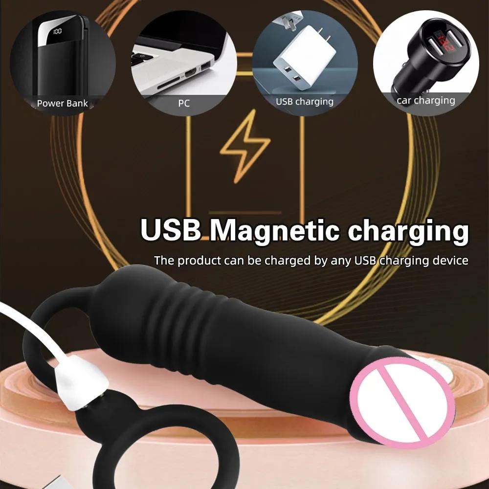 Выдвижной фаллоимитатор, вибратор, женский мастурбатор, вагинальный стимулятор точки G, массажер простаты, Анальная пробка, Анальная пробка, мужские секс-игрушки