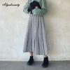 Elegant Fashion Autumn Winter Women Thick Warm Skirt High Waist Black White/Gray Knitting Skirt Knitted Midi Vintage Skirts Womens