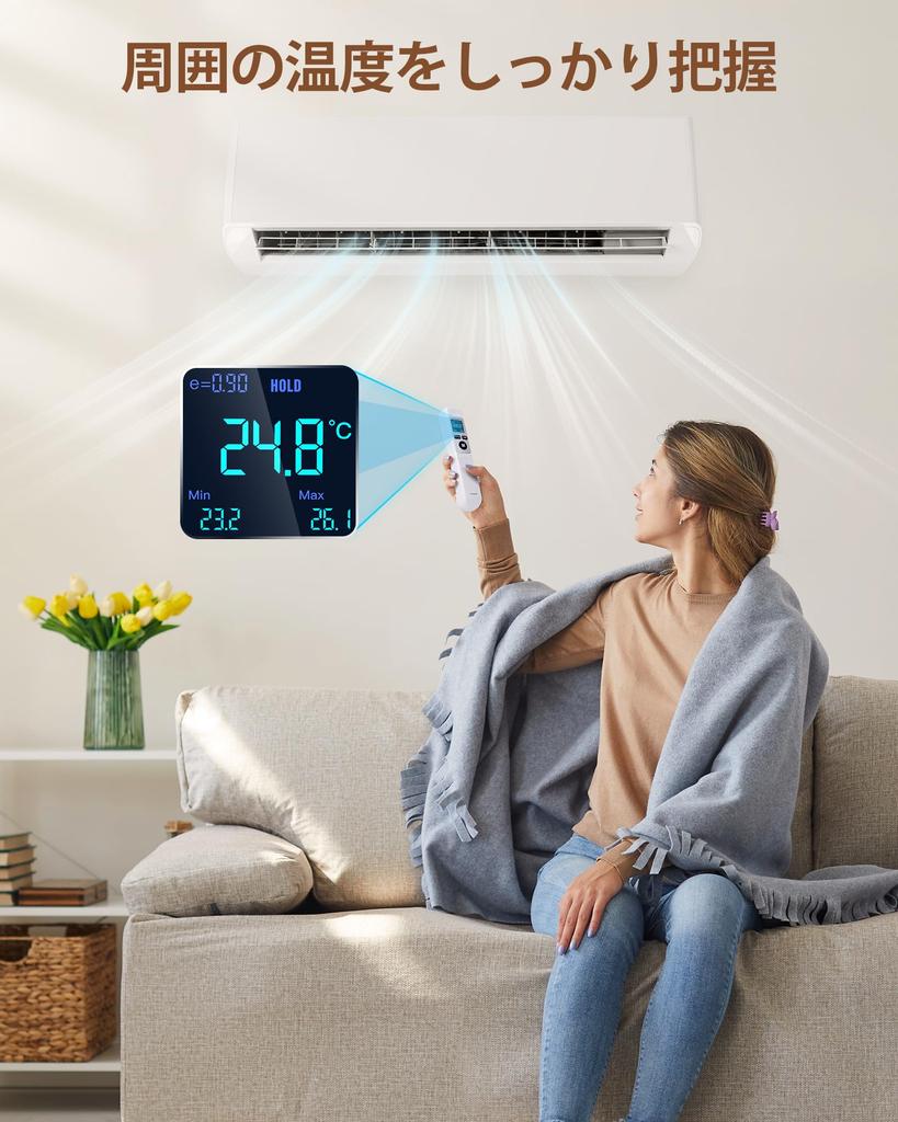 Термометр ERICKHILL Stick Radiation 2IN1 Термометр Регулировка излучательной способности ЖК-дисплей Большой кухонный термометр Температура масла Мясо Жареная еда