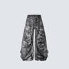 High-Waisted Washed Distressed Wide-Leg Denim Jeans Men Women Streetwear Loose Straight Cut Casual Pants