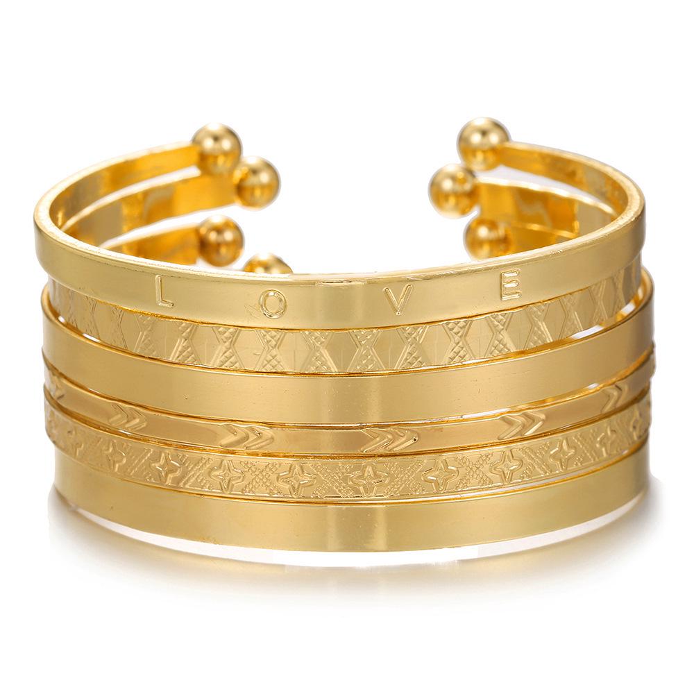 Винтажный хип-хоп индийский сферический браслет-манжета набор из 9 штабелируемых браслетов