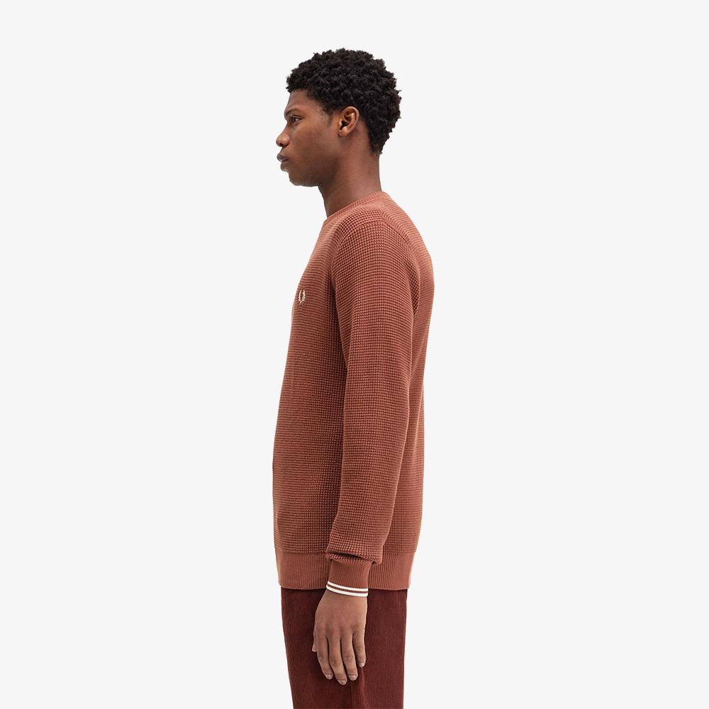 Fred Perry [Острый] Вязаный джемпер с вафельным узором (S54) Afpm2436507-S54