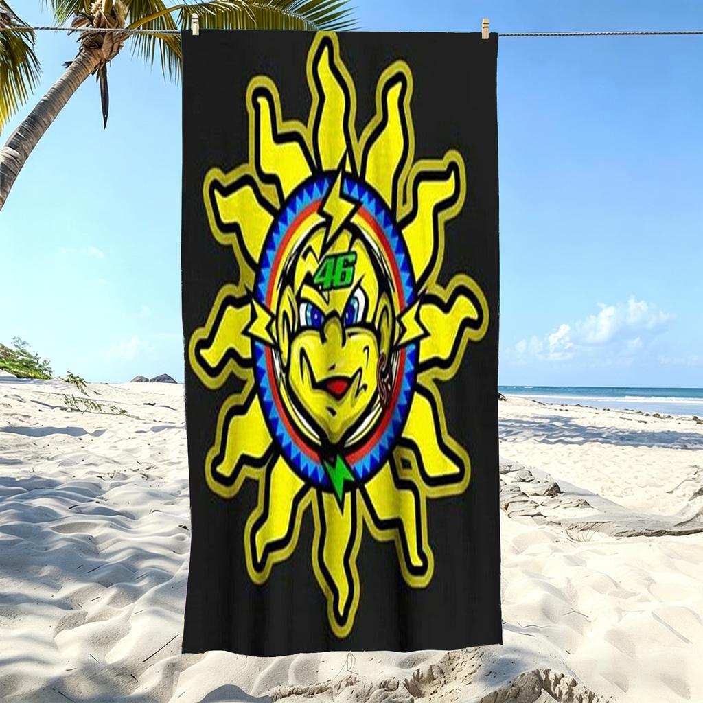 1pc MotoGP Logo Beach Towel Microfiber V-Valentino R-Rossi VR46 #46 Soft Quick Dry Bath Towel for Fans Swimming Outdoor