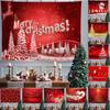 Red Xmas Christmas Snowflakes Winter Nights Fireplace Printed Pattern Tapestry Home Living Room Bedroom Wall Decoration Tapestry