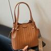 Модная плетеная сумка, корзина для овощей большой вместимости, сумка-ведро, ручная сумка, сумка на плечо, сумка через плечо