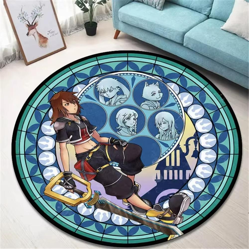 Игривый Ковер K-Kingdom Hearts Круглый Ковер Мужская Пещера Гостиная Диван Декор Ковер Прикроватный Мягкий Коврик Игровая Комната Вращающееся Кресло Напольный Коврик