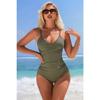 CHARMLEAKS One Piece Swimsuit Women Spaghetti Strap  V Collar Bathing Suit Sexy Monokini Swimwear S-XL