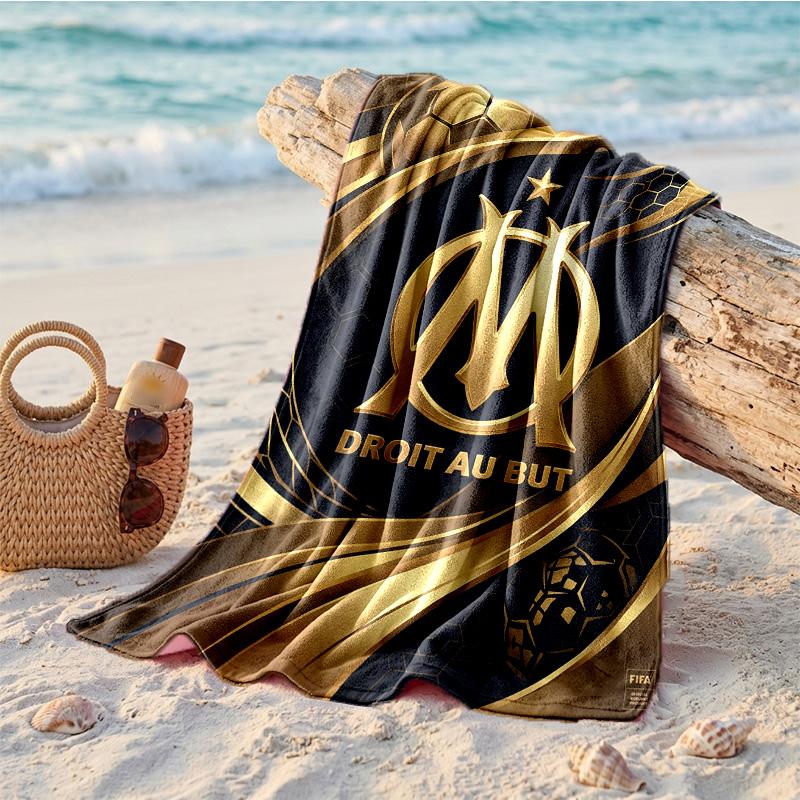 Olympique Lyonnais FC Print Microfiber Beach Towel Quick Dry Absorbent Large Towel For Beach Swimming Travel