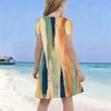 Girls Round Neck Short Sleeve Printed A Line Flared Dress
