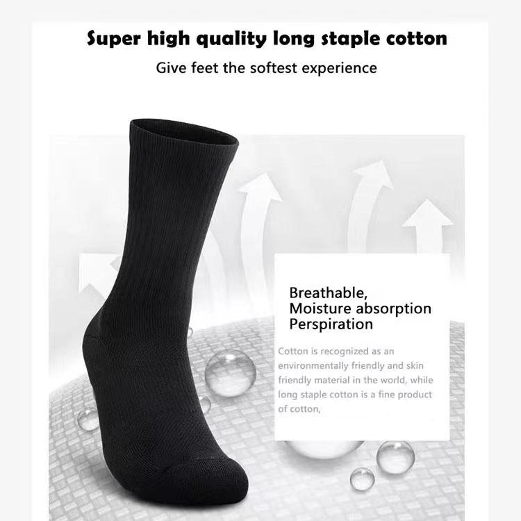YILONG Custom Black Unisex Winter Compression Grip Embroidered Letter Heating Design Bottom Crew Ankle Sports Socks