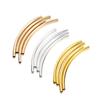 50-100pcs/lot 25-30 Mm Stripe Copper Curve Tube Spacer Beads Connectors For DIY Jewelry Making Bracelet Necklace Accessories