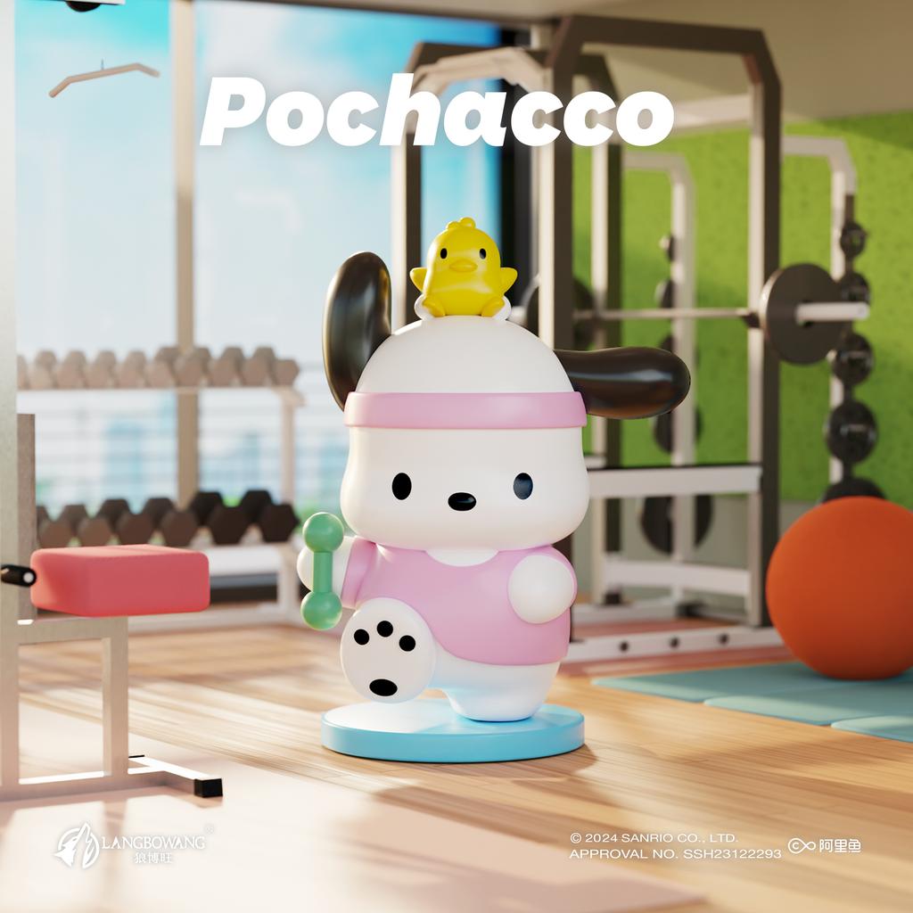Новые мультяшные аниме фигурки Sanrio Pochacco Периферийная модель Фигурка-игрушка Настольное украшение Подарок для детей Мальчика