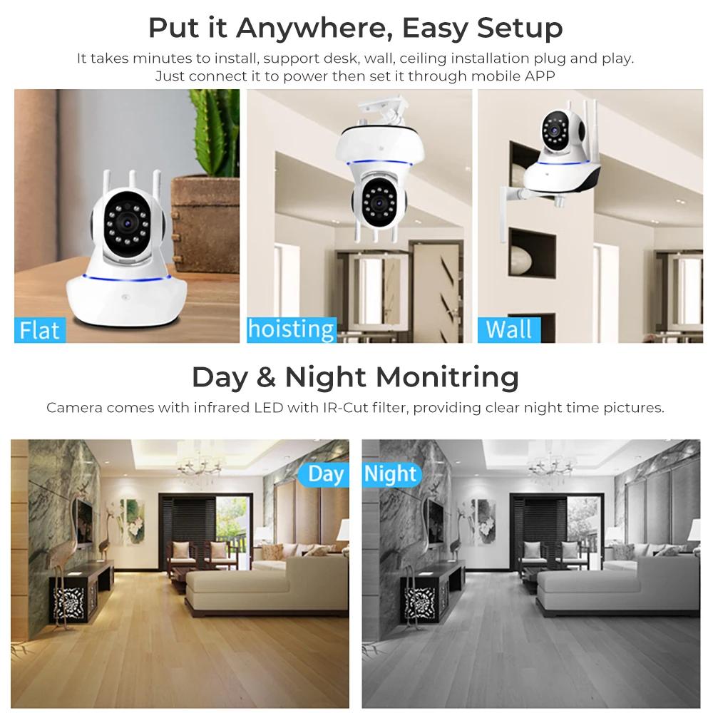 Wireless WiFi High-definition Monitoring Camera, Remote Indoor Night Vision Home Camera, Intelligent 360 Degree Monitoring