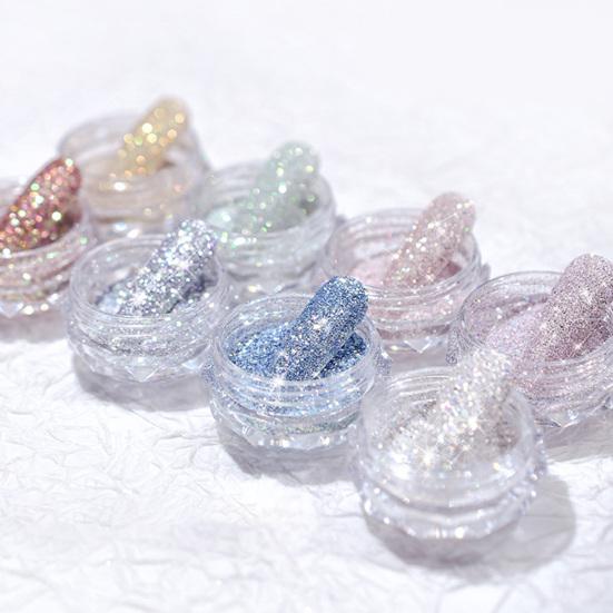 Yousheng Nail Powder Стойкий голографический DIY Зеркальный эффект Блестящий порошок для ногтей для маникюра