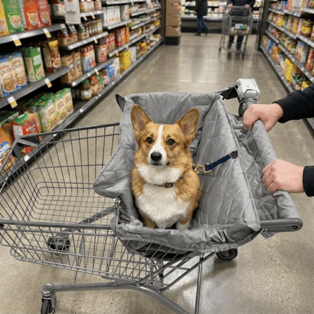 Portable Pet Stroller Cushion Cover Waterproof Shopping Cart Pet Cover Grocery Cart