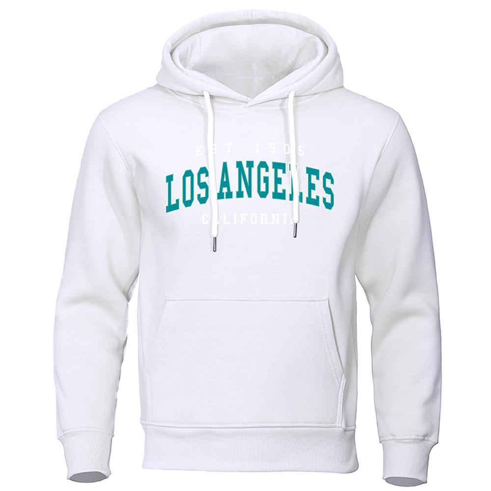 Est 1905 L0S Angeles California Letter Hoodie Autumn Hoody Loose Oversize Clothes Cotton Comfortable Hoody