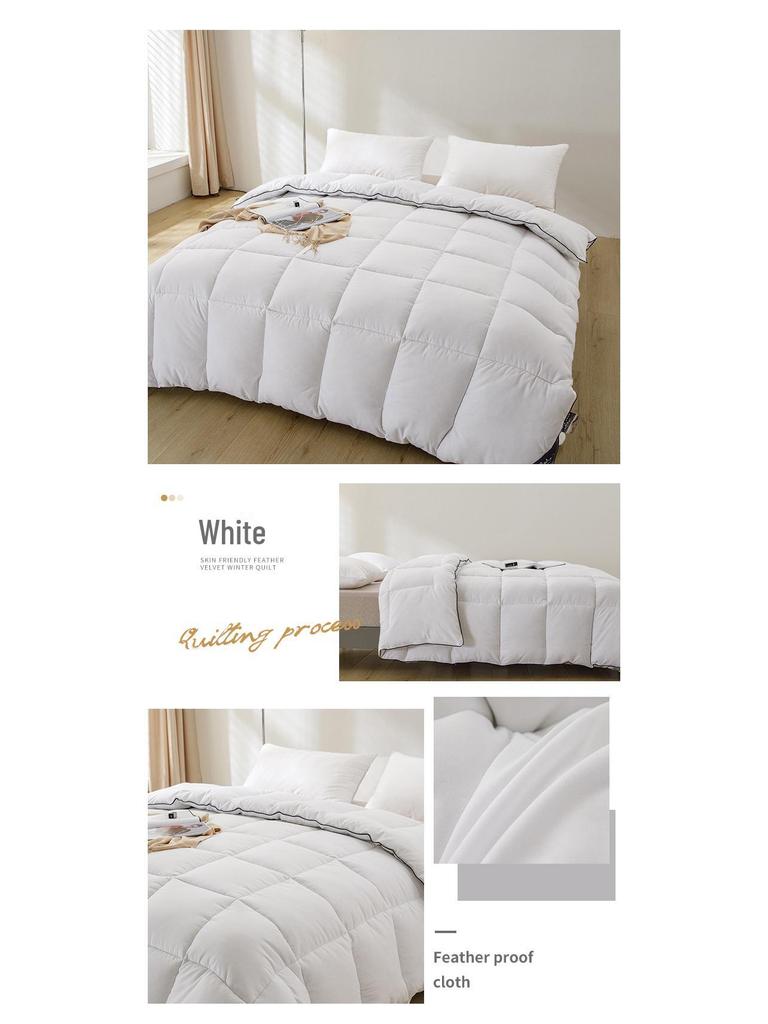 Зимнее одеяло из чистого хлопка и перьевого шелка - двуспальные и односпальные размеры для использования в гостиницах или общежитиях