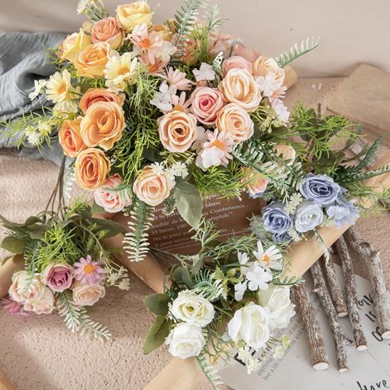 Красивый Искусственный Букет Многослойными Лепестками Красочные Декоративные