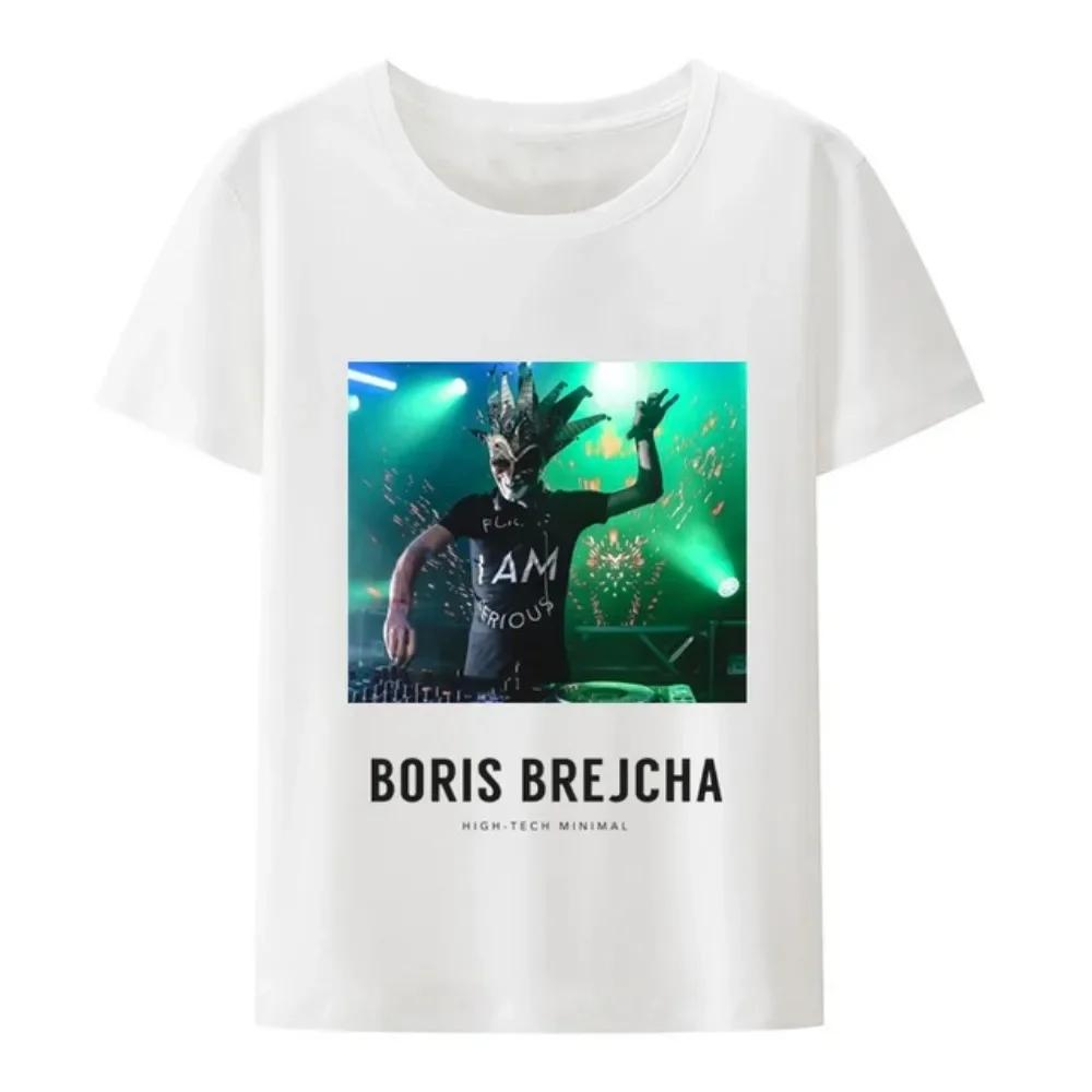 Male Hip-hop Summer Fashion T Hipster Sleeve TopCasual Cool Short Men Tee Shirt Boris Brejcha Dj Mask Tshirt Harajuku