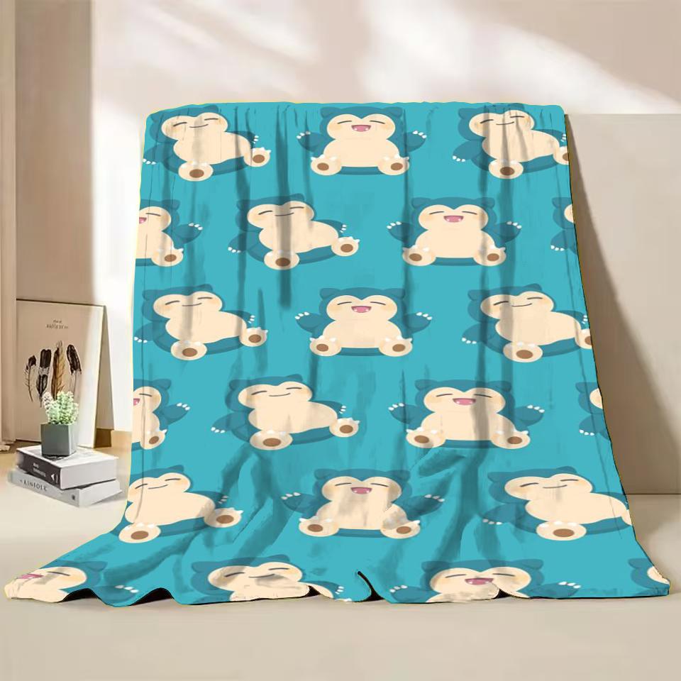 Фланелевое пушистое флисовое одеяло Pokemon Snorlax для дома, спальни, кровати, дивана, офиса, детское покрывало, взрослое мягкое одеяло, милый подарок для ребенка