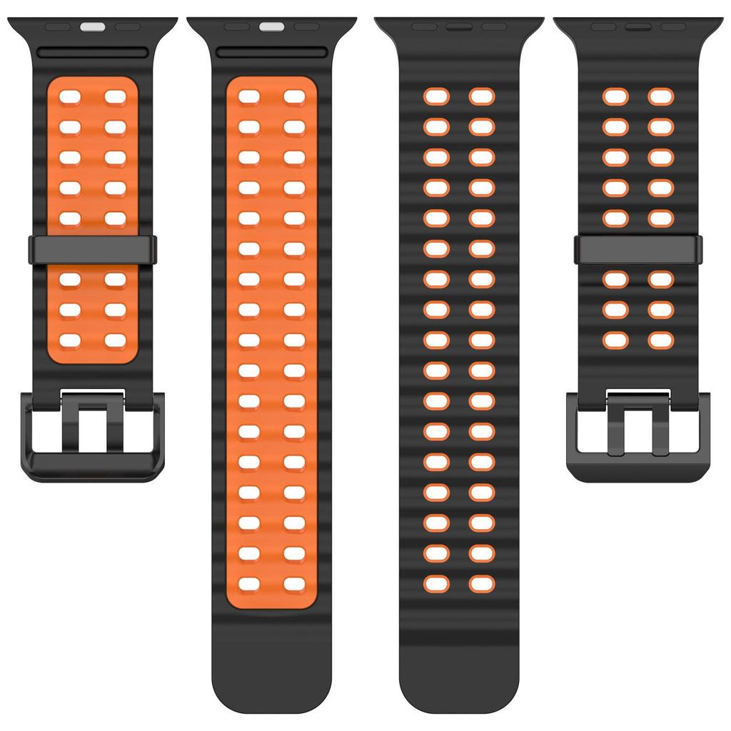 Океанический силиконовый ремешок для Apple Watch Ultra 2 49 мм, дышащий браслет для iWatch Series 10 46 мм 42 мм 9 8 7 6 SE 45 мм 44 мм