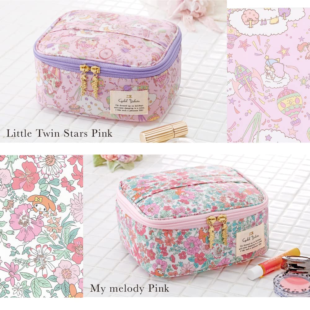 Косметичка Sanrio Characters Vanity Makeup Floral Large Сделано Little Twin Розовый Чехол, Чехол, Женский, Принт, Вместимость, Милый, Кисть, Карман, Стильный, Портативный,