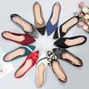 New Spring and Autumn Flying Weaving Single Shoes 40 Doudou 41 Flat Bottom 43 Large Size Women's Shoes Ladle Shoes