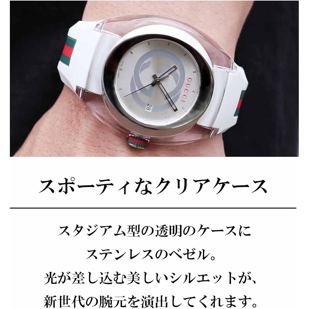 Gucci Sync Unisex Watch Silver Swiss Movement Black Dial with Box Generic Product Type