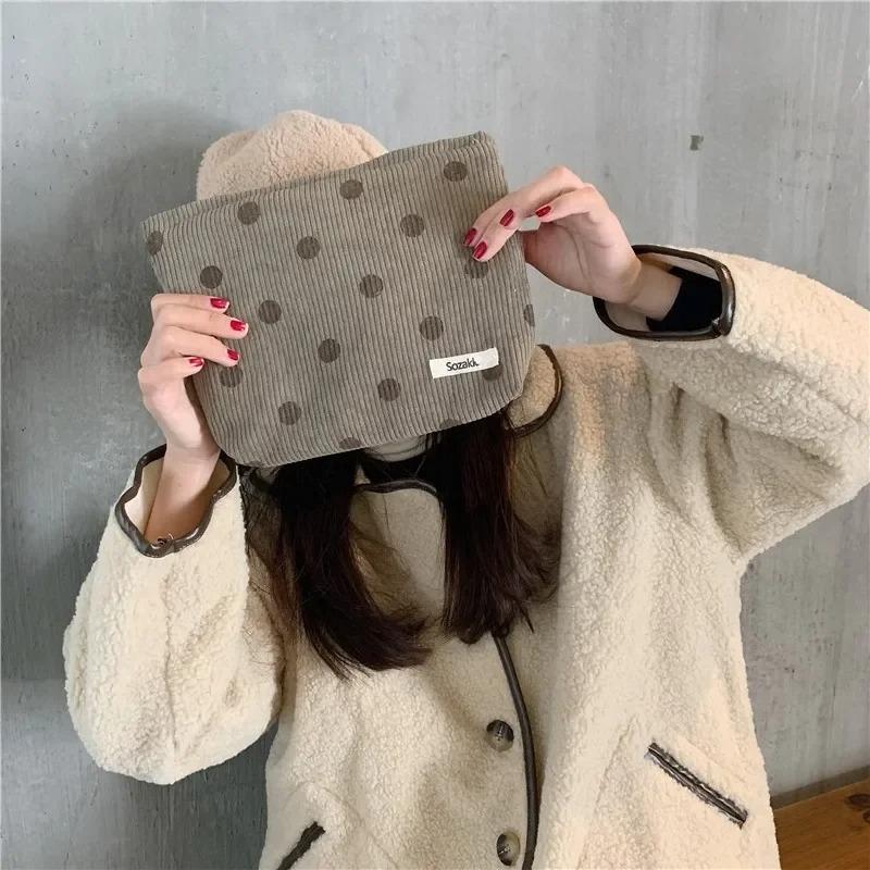 Pink Leopard Print Women's Cosmetic Bag Retro Flower Ladies Small Clutch Purse Travel Handbags Schoolgirl's Pencil Storage Bags