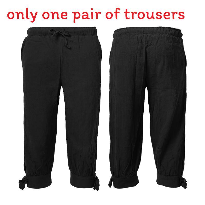 Medieval Pirate Cosplay Pants With Striped Pattern For Theater Costumes And Stage Performances