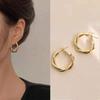 Metal Twisted Gold Round Earrings for Women Irregular Geometric Statement Dangle Earrings Wrap Design Punk Fashion Ear Dec
