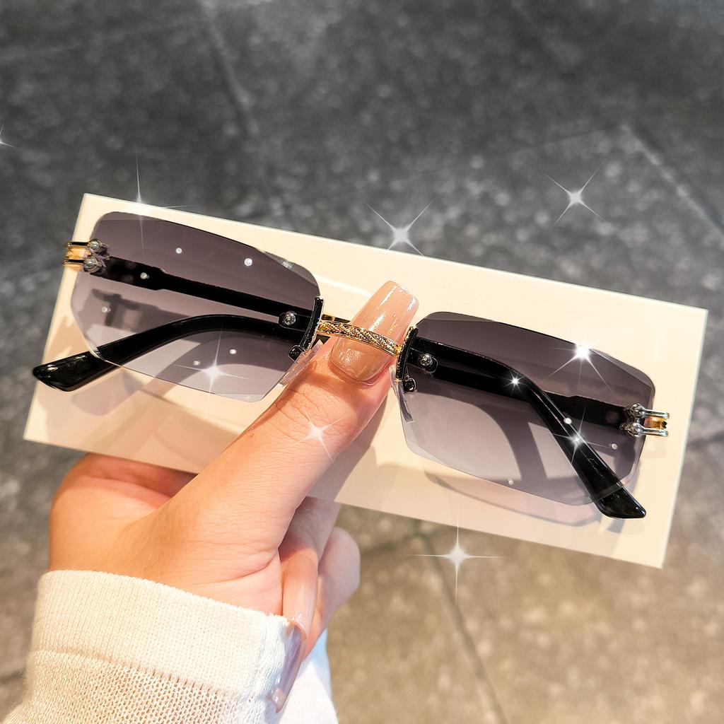 Винтажные безободковые мужские женские модные солнцезащитные очки Модные ретро мужские очки Популярные женские модные солнцезащитные очки