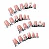 French Bows Black Edge Nail Stickers 24 Pieces Resin Material Waterproof Wear Resistant