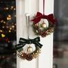 New Christmas bow bell garland door hanging Christmas tree pine cone rattan pendant wall decoration spot