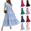 Женские струящиеся платья Женские летние платья Повседневные платья макси с коротким рукавом Официальные платья макси