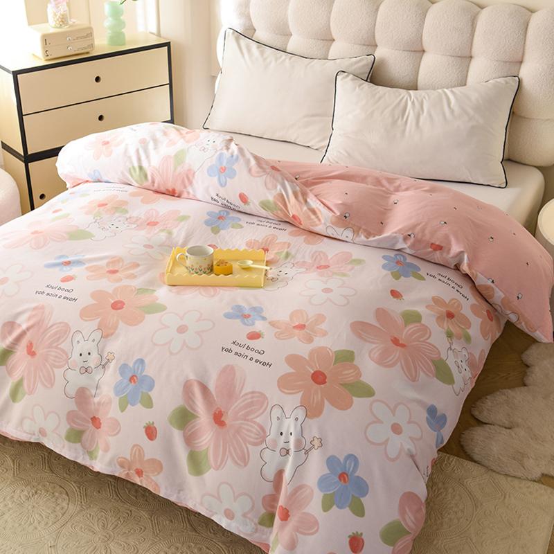 Желтый тюльпан пододеяльник 1 шт. фиолетовые цветы узор 100% хлопок молния пододеяльник приятный для кожи удобный двуспальный размер постельное белье