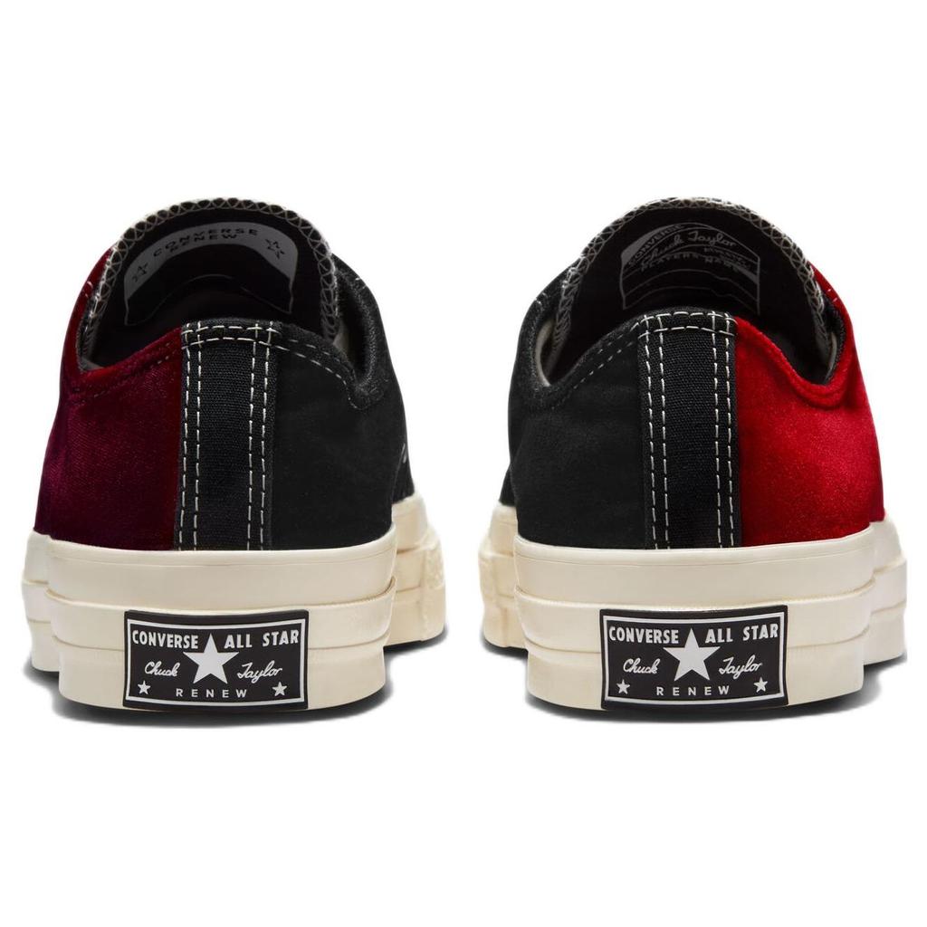 Beyond Retro x Converse Chuck 70 Low Color Block - Бархатные Унисекс Кроссовки Красный Черный Экрю A03267C