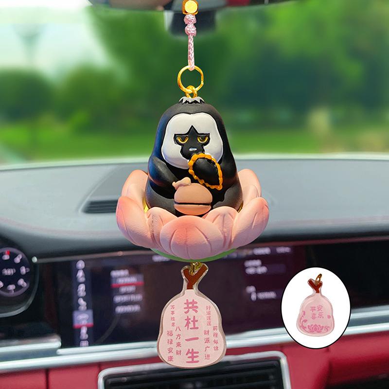 Качающееся животное Капибара Автомобильный кулон Удача Лотос Основание Автомобильный подвесной орнамент Кошка Панда Авто Зеркало заднего вида Подвеска Домашний декор