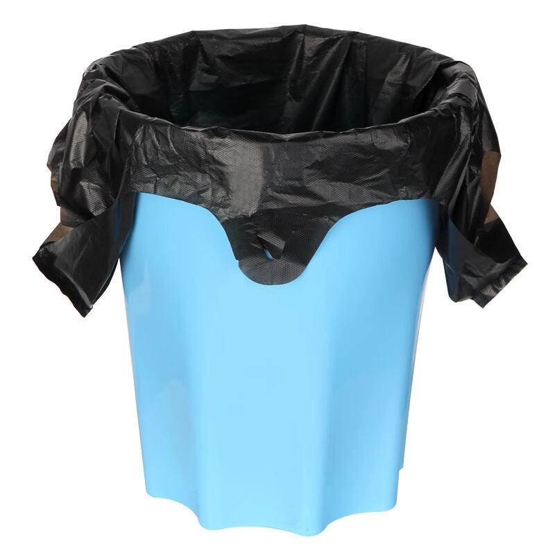 Qiyu Black Plastic Carry-Handle Garbage Bags